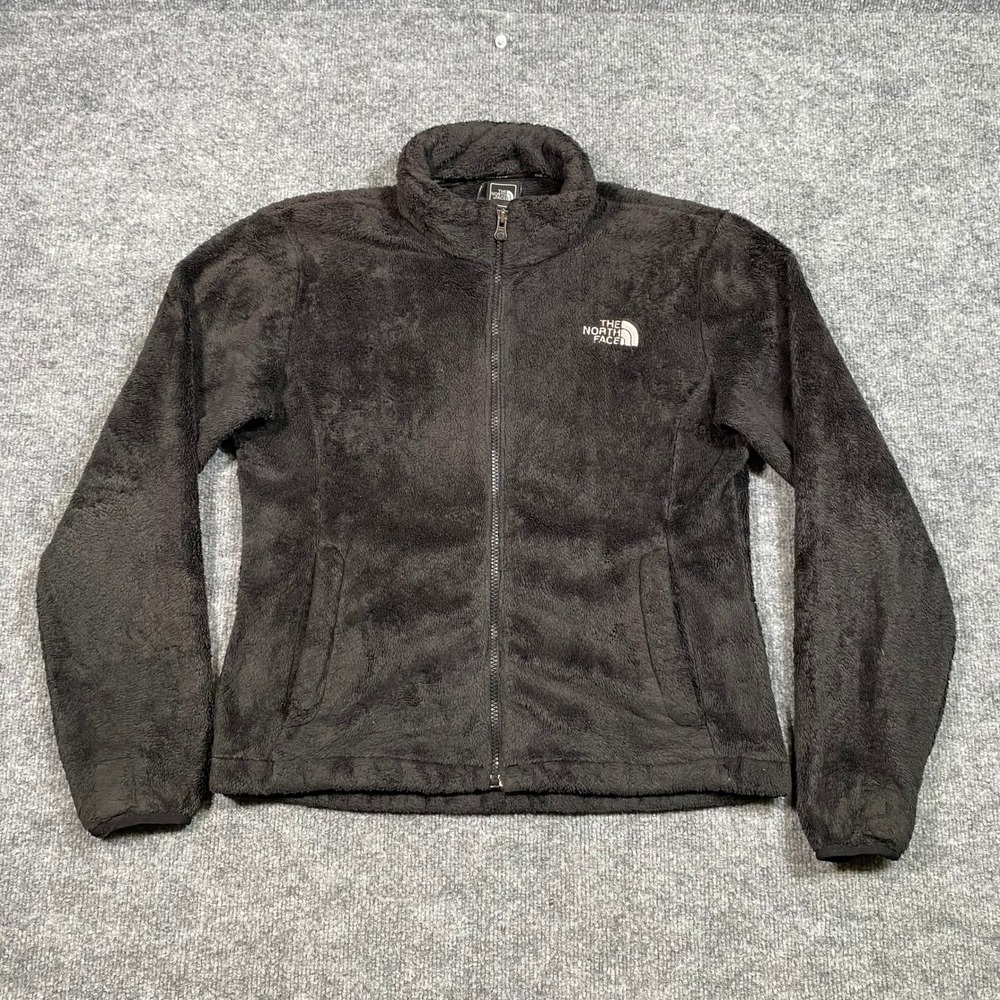 The North Face Osito Full Zip Fleece Jacket Womens Medium Charcoal Grey Black